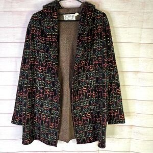 Anthropologie Field Flowers‎ Kerry Wool Hooded Open Front Cardigan Sweater Small